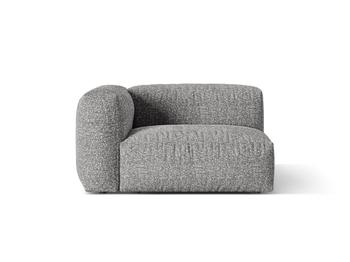Martina — Modular Sofa Graphite (Monet Graphite) Black Plastic Left