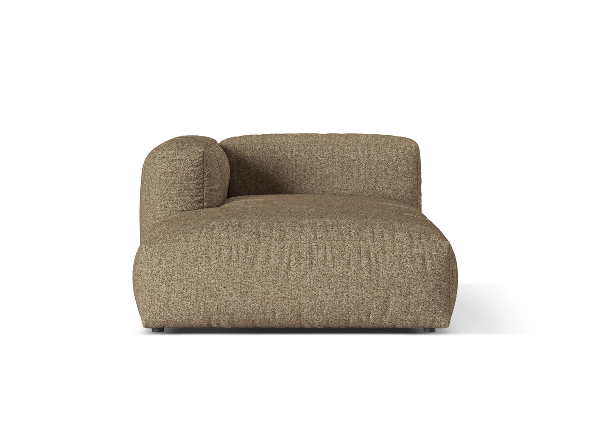Martina — Chaise Longue Cappuccino (Monet Cappucino) Black Plastic Left