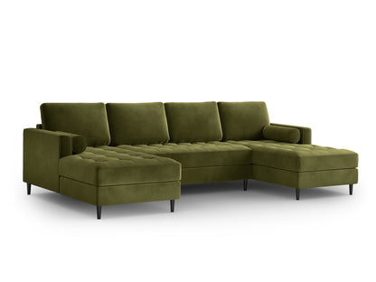 Aspen — Panoramic Sofa Green (Salvador 8) Black Chrome Metal