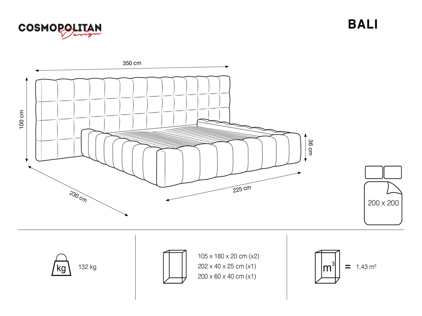 Bali — Bed (230x350x100 cm)