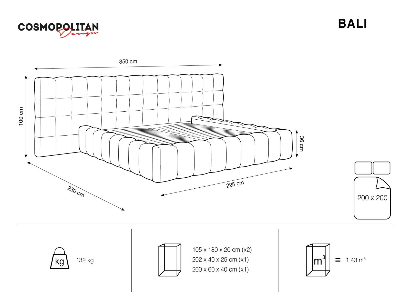 Bali — Bed (230x350x100 cm)