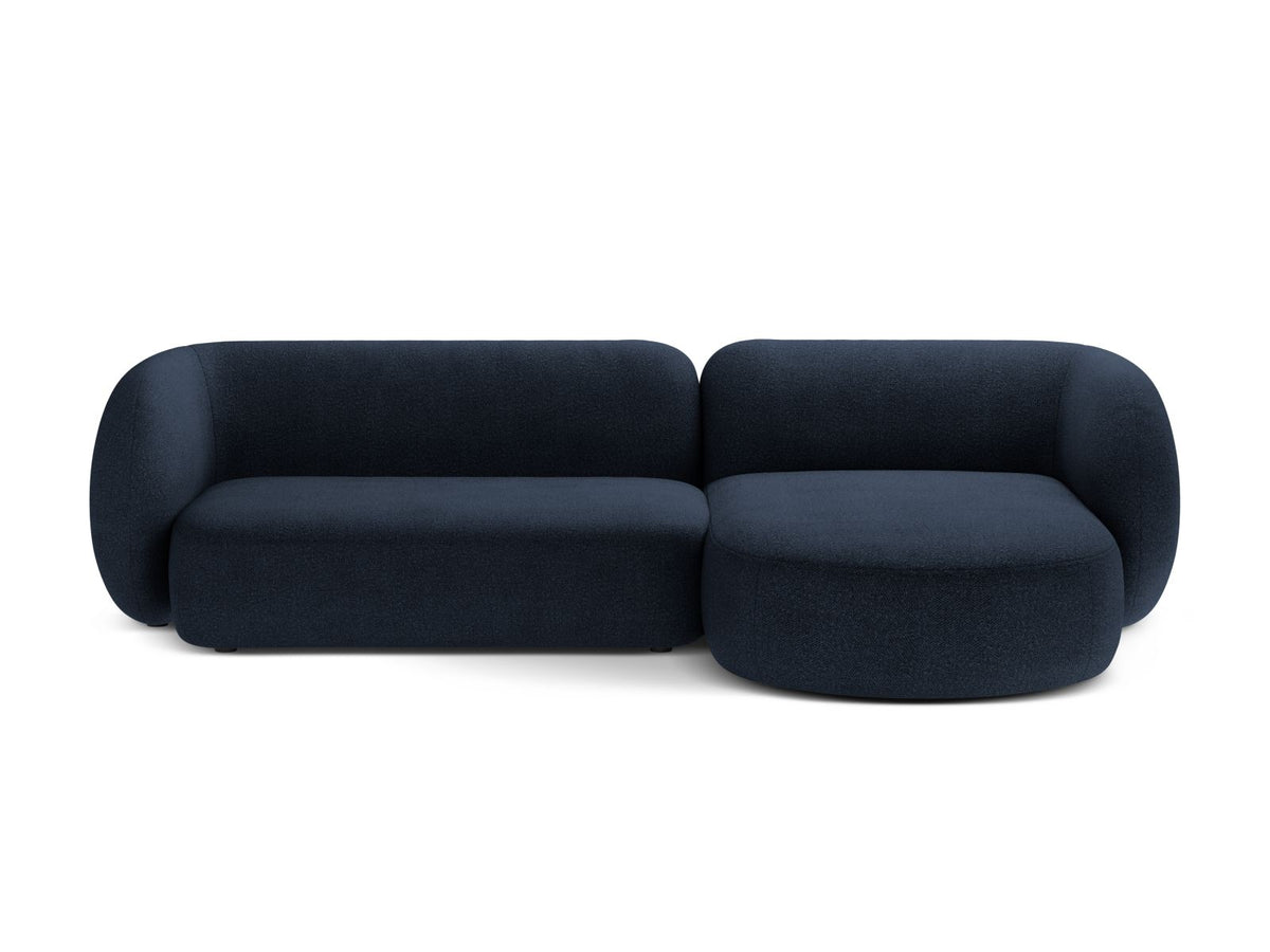 Kate — Corner Sofa Dark Blue (Baloo 2088) Black Plastic Right