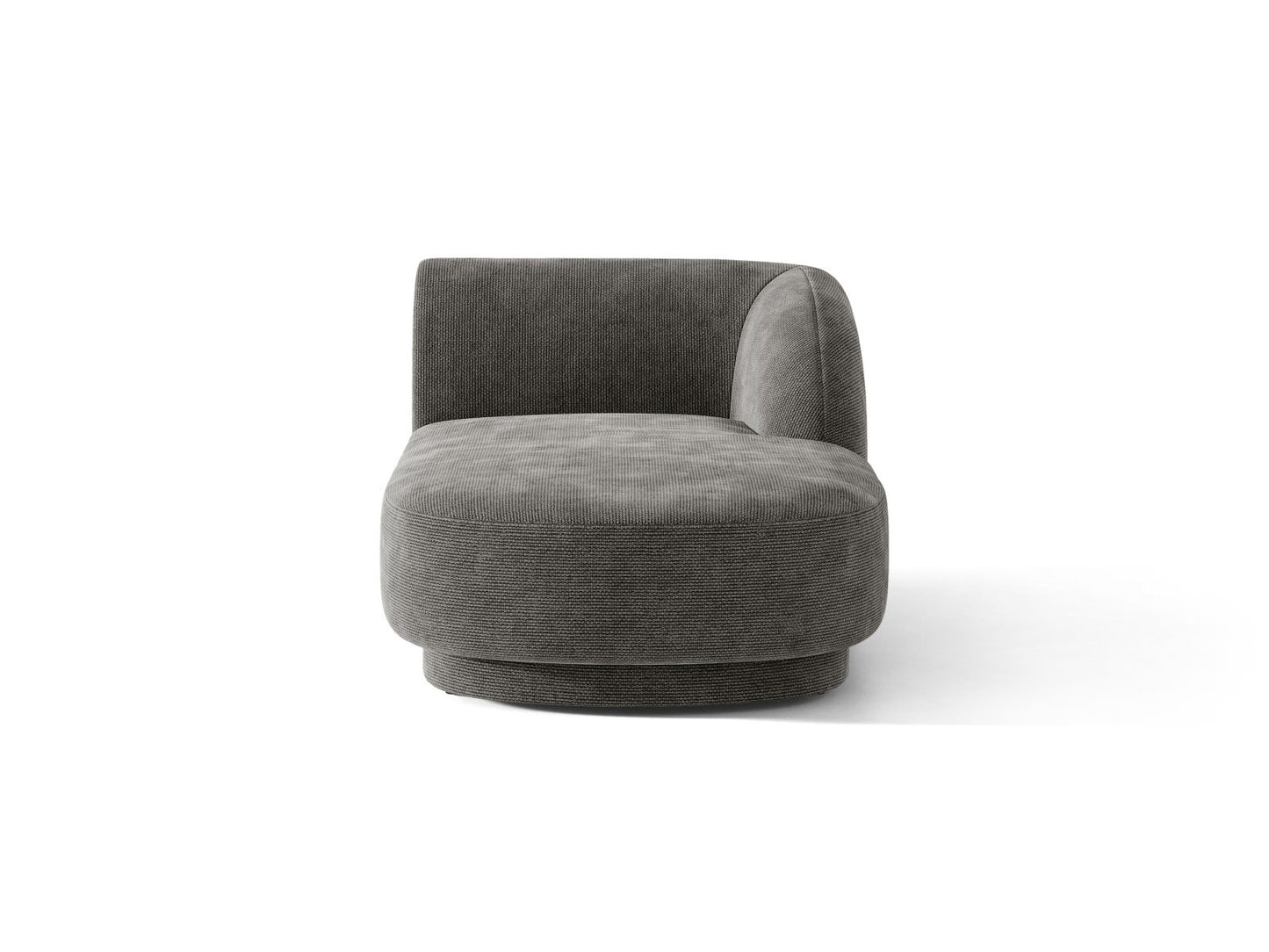 Miley — Chaise Longue Grey (Haga 16) Black Plastic Right