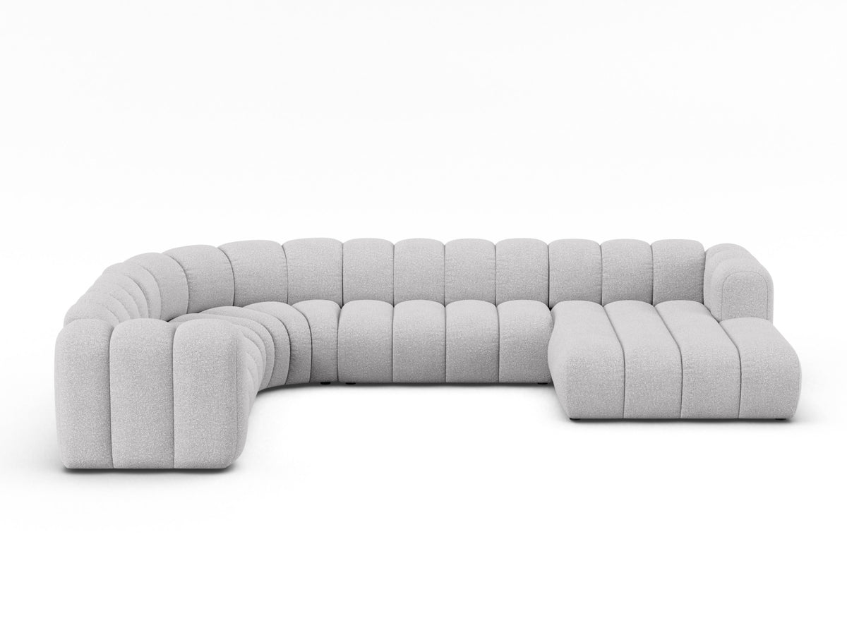 Lupine — Panoramic Sofa Light Grey (Baloo 2085) Black Plastic Left