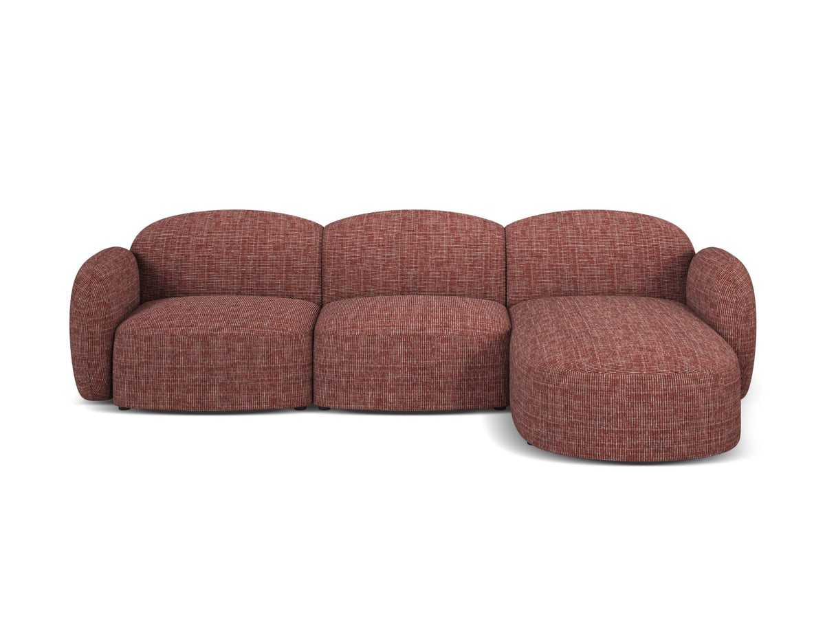 Blair — Corner Sofa Red (Baltimore Marsala) Black Plastic Right
