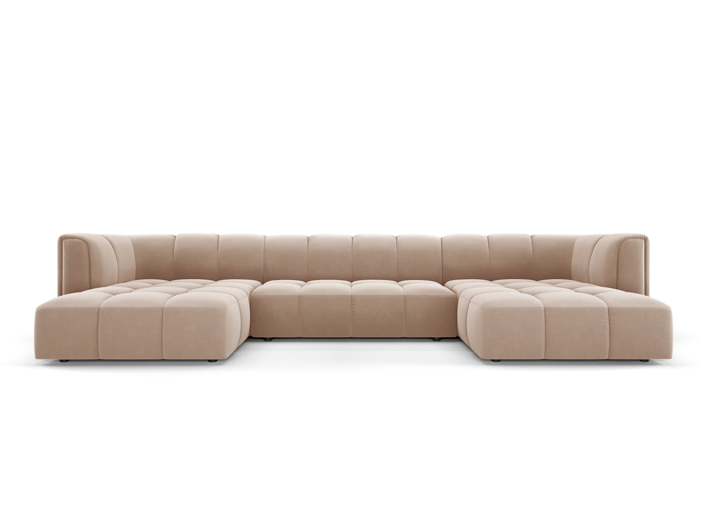 Moritz — Panoramic Sofa Beige (Bluvel 28) Black Plastic