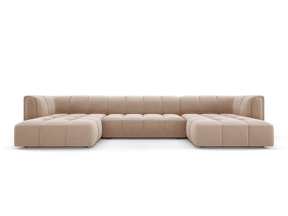 Moritz — Panoramic Sofa Beige (Bluvel 28) Black Plastic