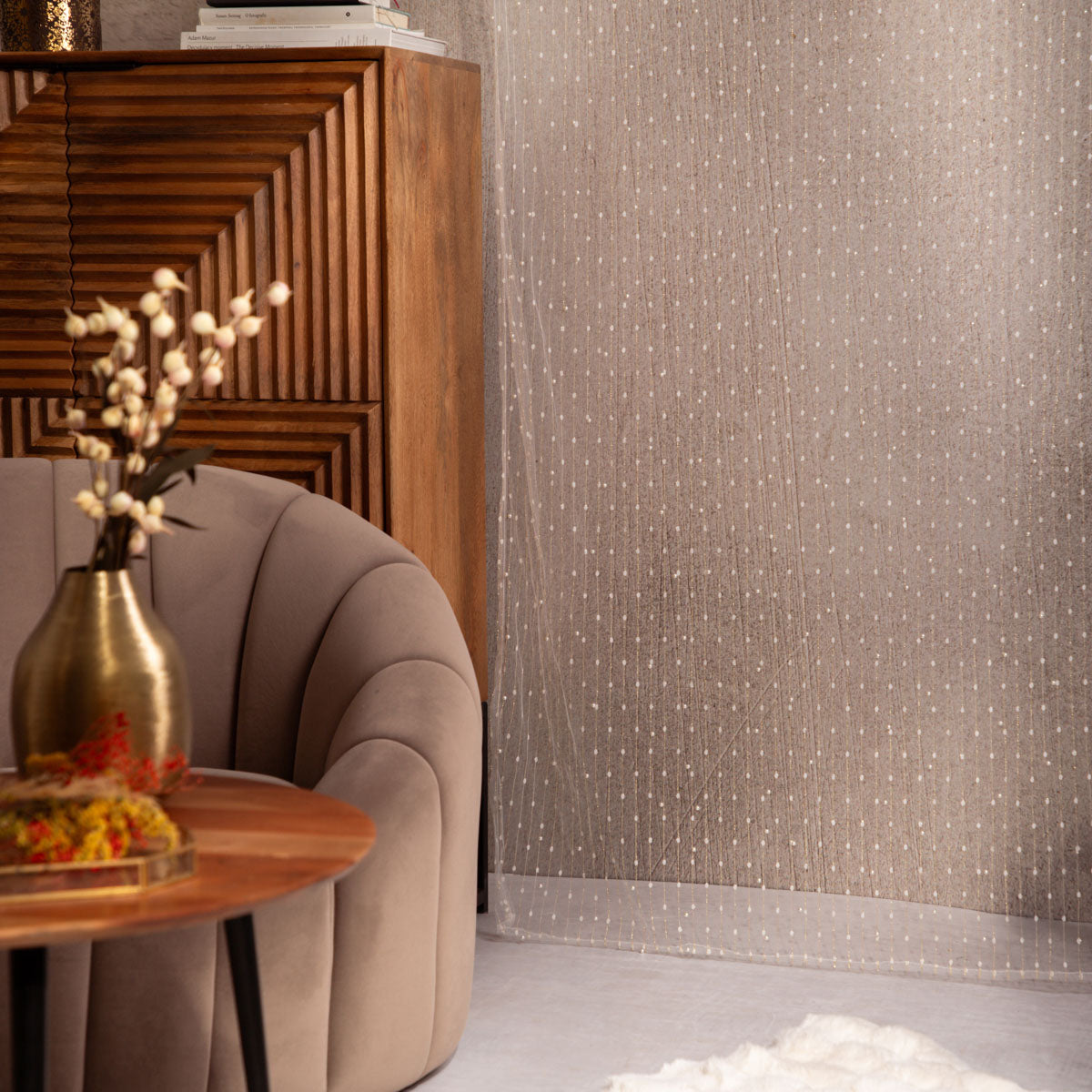 White Shangri-La Curtain with Tape 140x250 cm by Homla