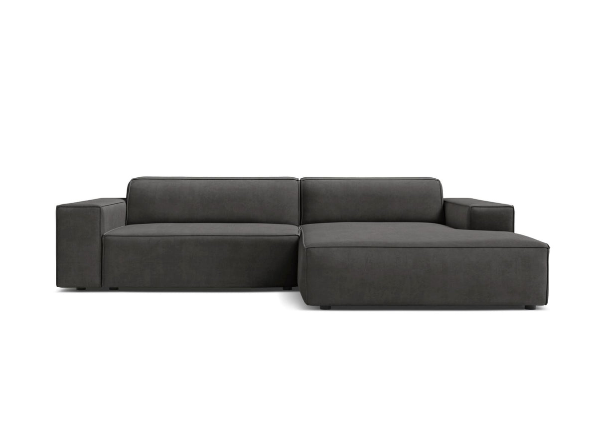 Jodie — Corner Sofa (224x162x77 cm) Grey (Bluvel 14) Right