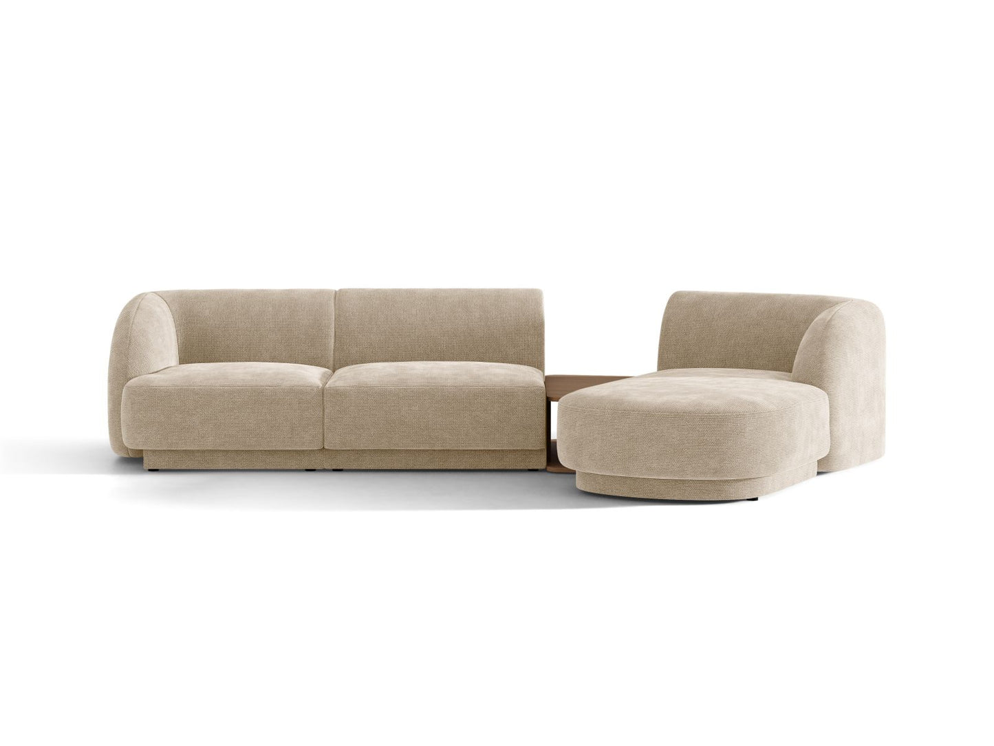 Miley — Sofa Beige (Eden 3 Cream) Black Plastic Right