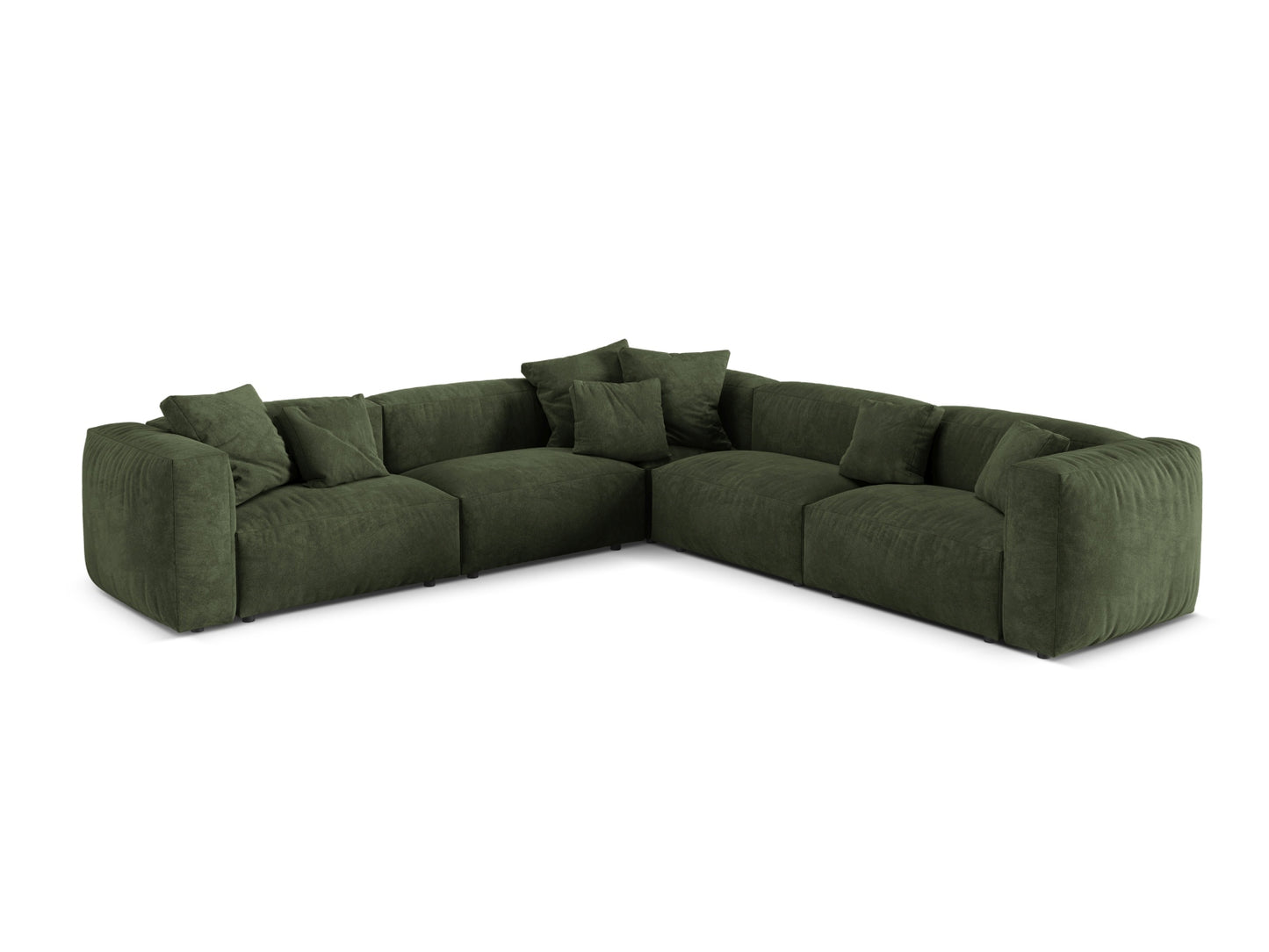 Martina — Corner Sofa Green (Vogue 11) Black Plastic