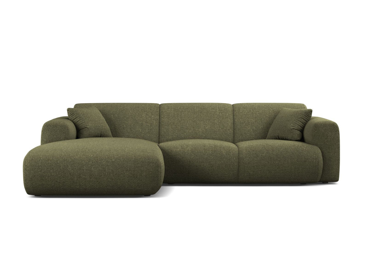 Molino — Corner Sofa Green (Eden 12 Olive) Black Plastic Left