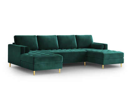 Aspen — Panoramic Sofa Petrol (Salvador 6) Gold Metal
