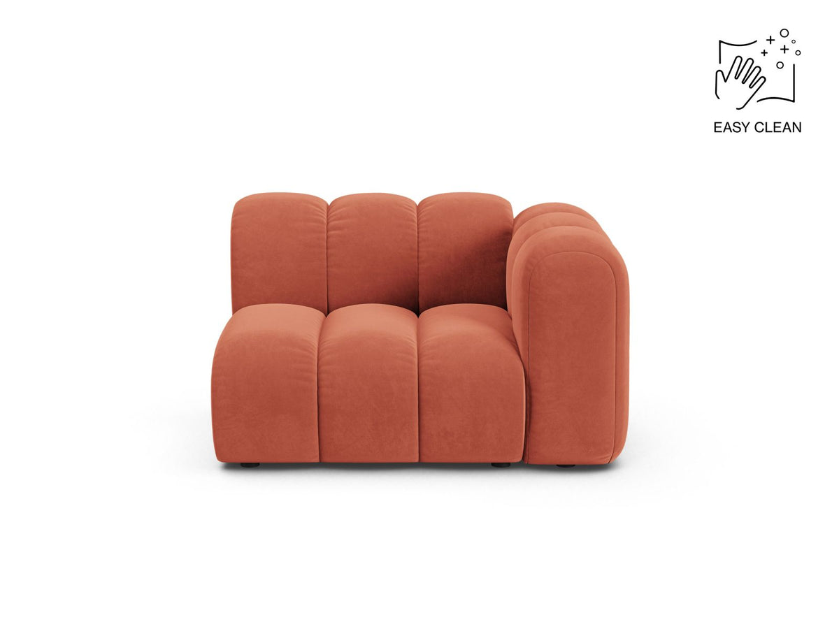 Lupine — Modular Sofa Coral (Venus 2933) Black Plastic Right