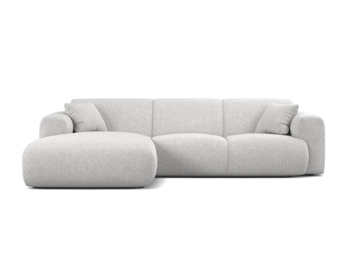 Molino — Corner Sofa Silver (Eden 17 Silver) Black Plastic Left