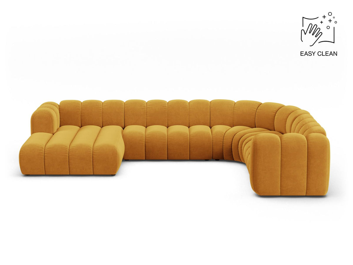 Lupine — Panoramic Sofa Yellow (Venus 2917) Black Plastic Right