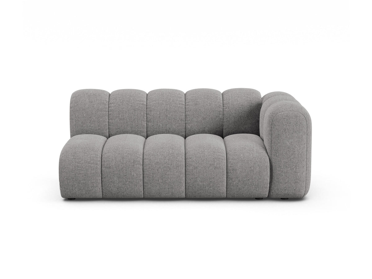 Lupine — Modular Sofa Light Grey (Eden 18 Grey) Black Plastic Right