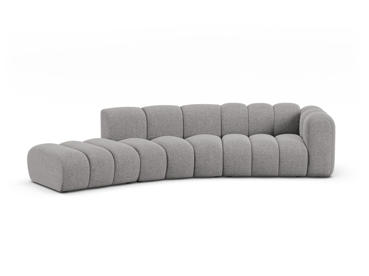Lupine — Sofa Light Grey (Eden 18 Grey) Black Plastic Right