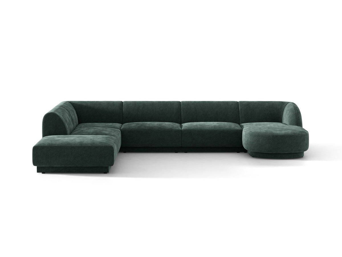 Miley — Panoramic Sofa Petrol (Haga 78) Black Plastic Left