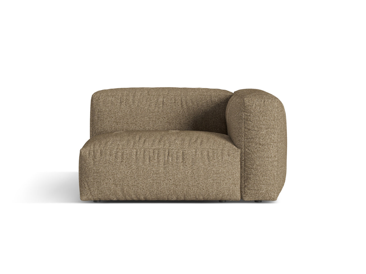 Martina — Modular Sofa Cappuccino (Monet Cappucino) Black Plastic Right