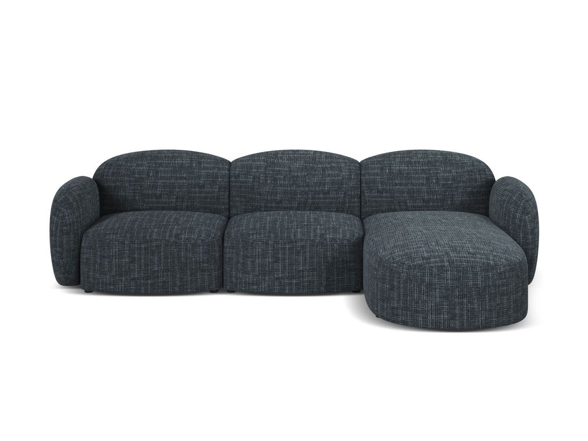 Blair — Corner Sofa Navy Blue (Baltimore Ocean) Black Plastic Right