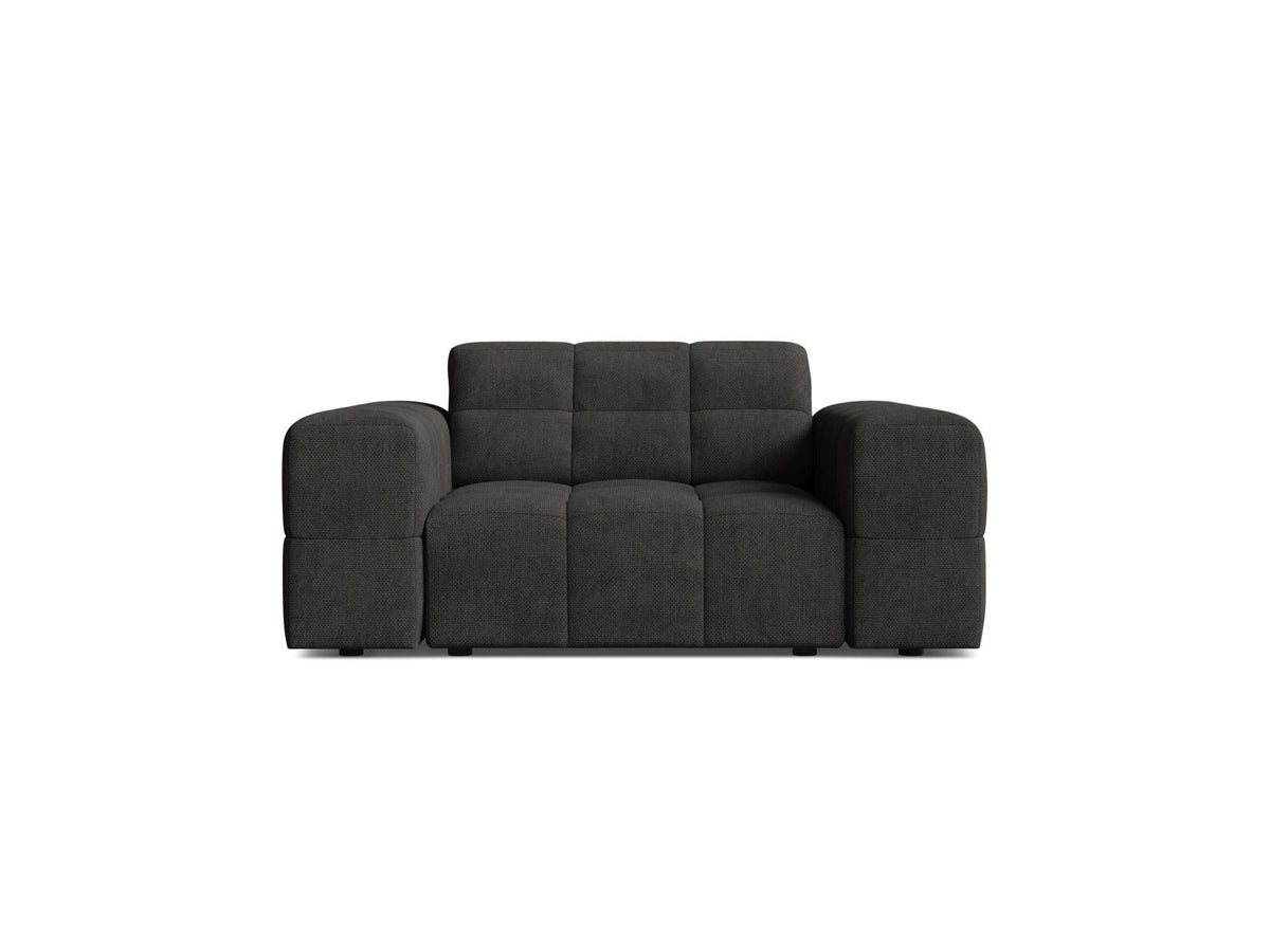 Jennifer — Armchair Dark Grey (Eden 20 Graphite) Black Plastic