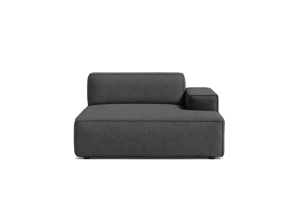 Jodie — Chaise Longue Dark Grey (Baloo 2083) Black Plastic Right