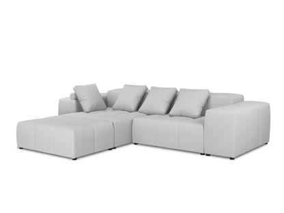 Rome — Corner Sofa Light Grey (BABEL LIGHT GREY) Black Plastic Left