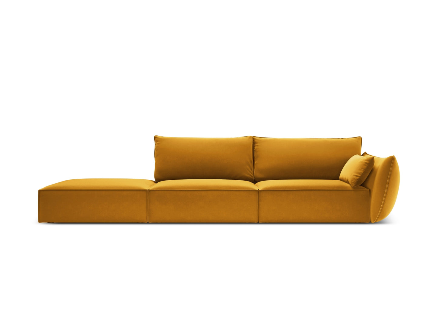 Kaelle — Sofa Yellow (Bluvel 68) Black Plastic Left