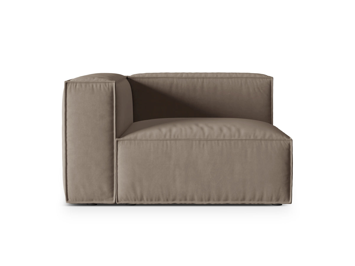 Nuria — Modular Sofa Warm grey (Paris Khaki) Black Plastic Left