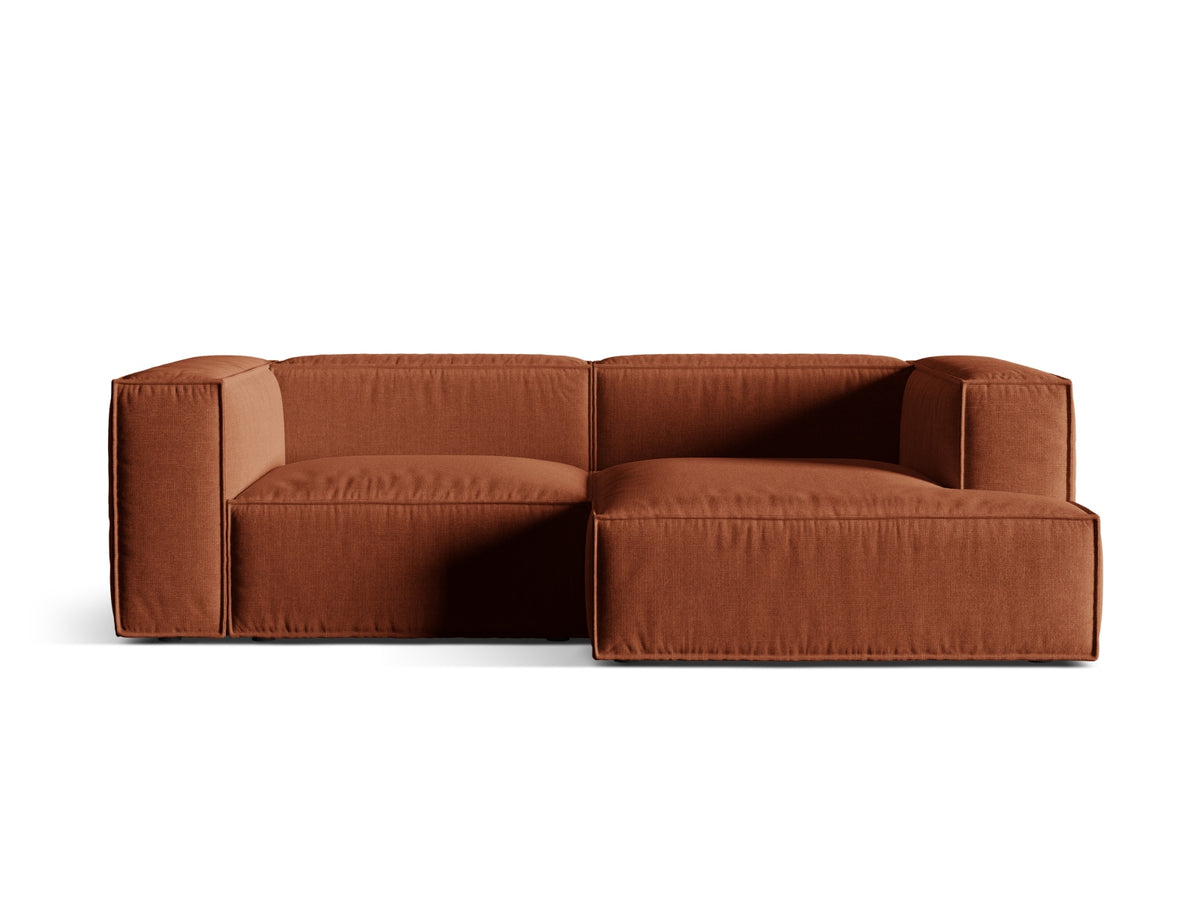 Nuria — Corner Sofa Brick (Liberty 9) Black Plastic Right