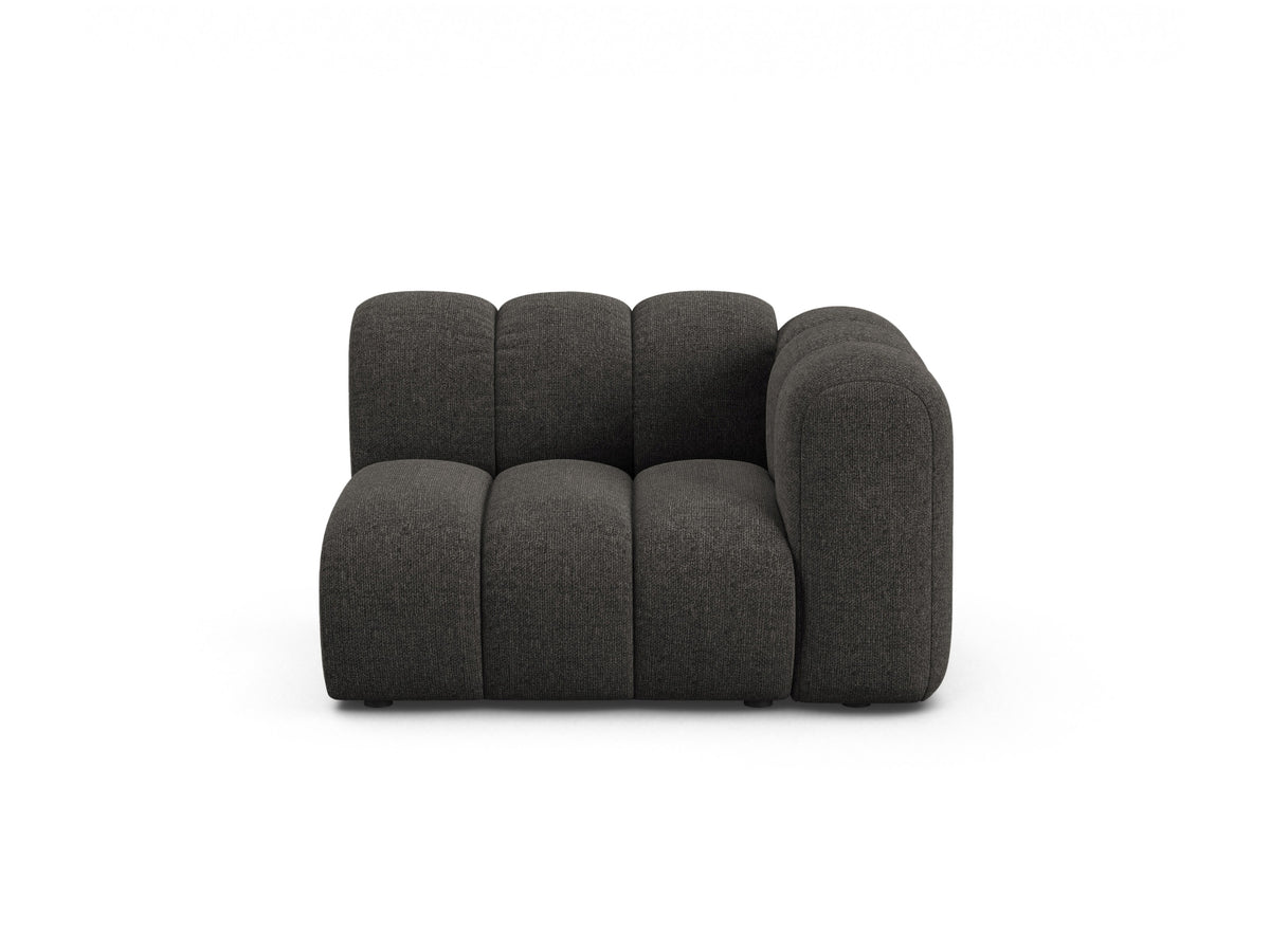 Lupine — Modular Sofa Dark Grey (Eden 20 Graphite) Black Plastic Right