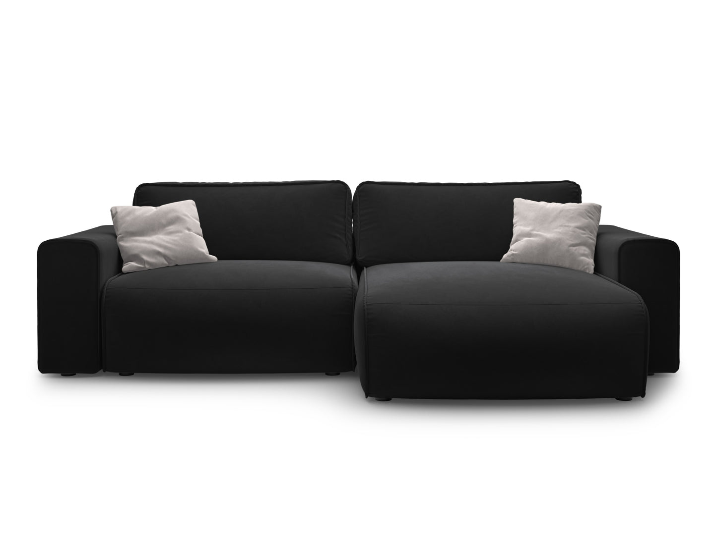 Victor — Corner Sofa Black (Paris Black) Black Plastic Right