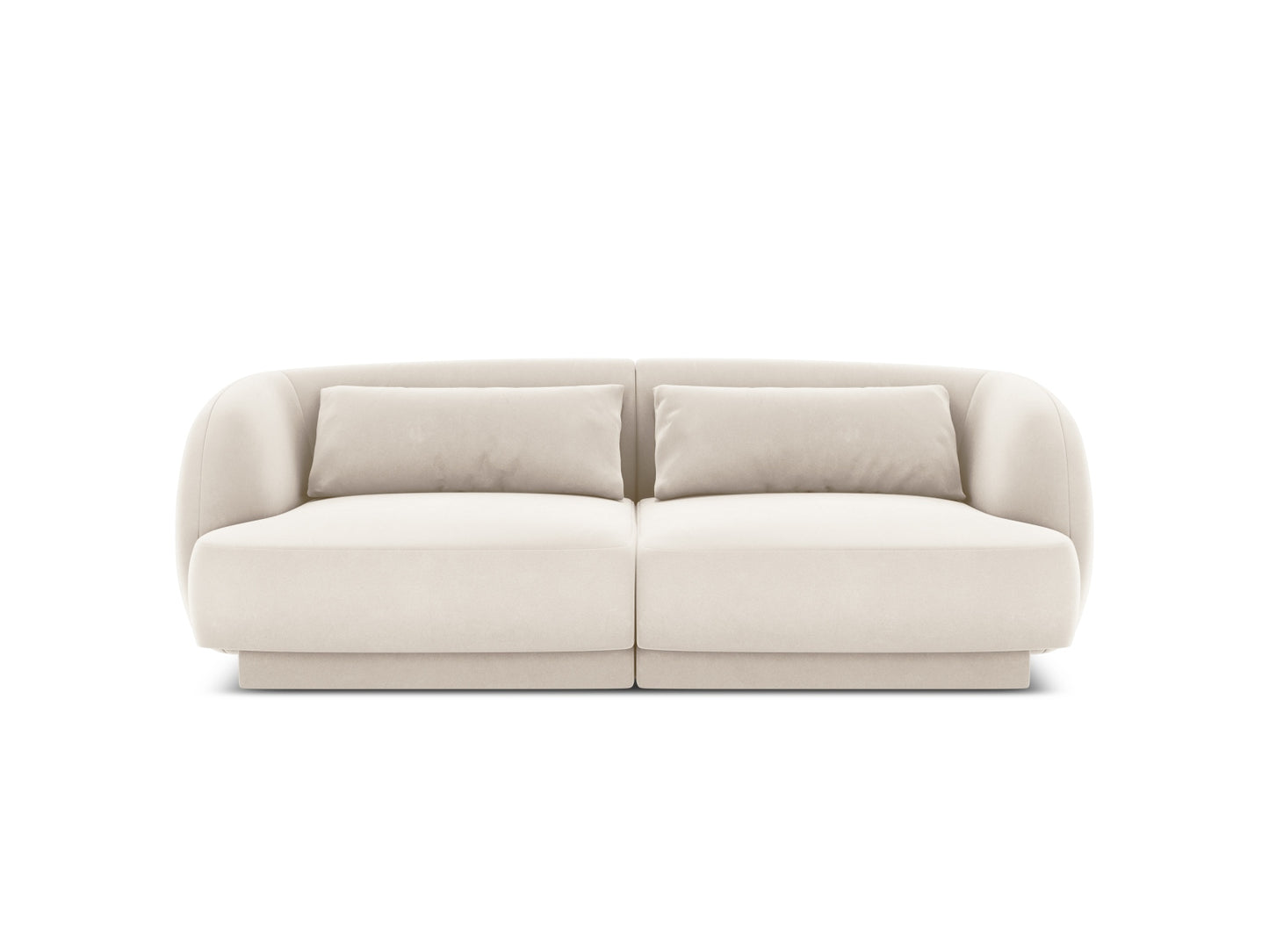 Tulum — Sofa Light Beige (Bluvel 22) Black Plastic