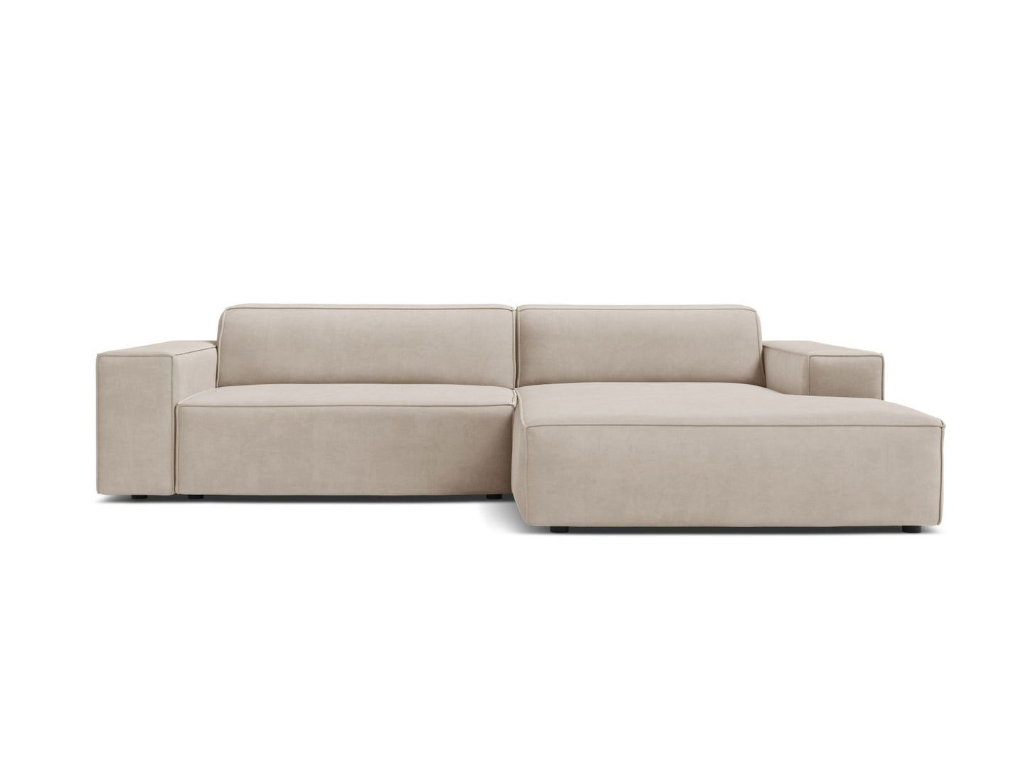 Jodie — Corner Sofa (224x162x77 cm) Dark Beige (Bluvel 30) Right