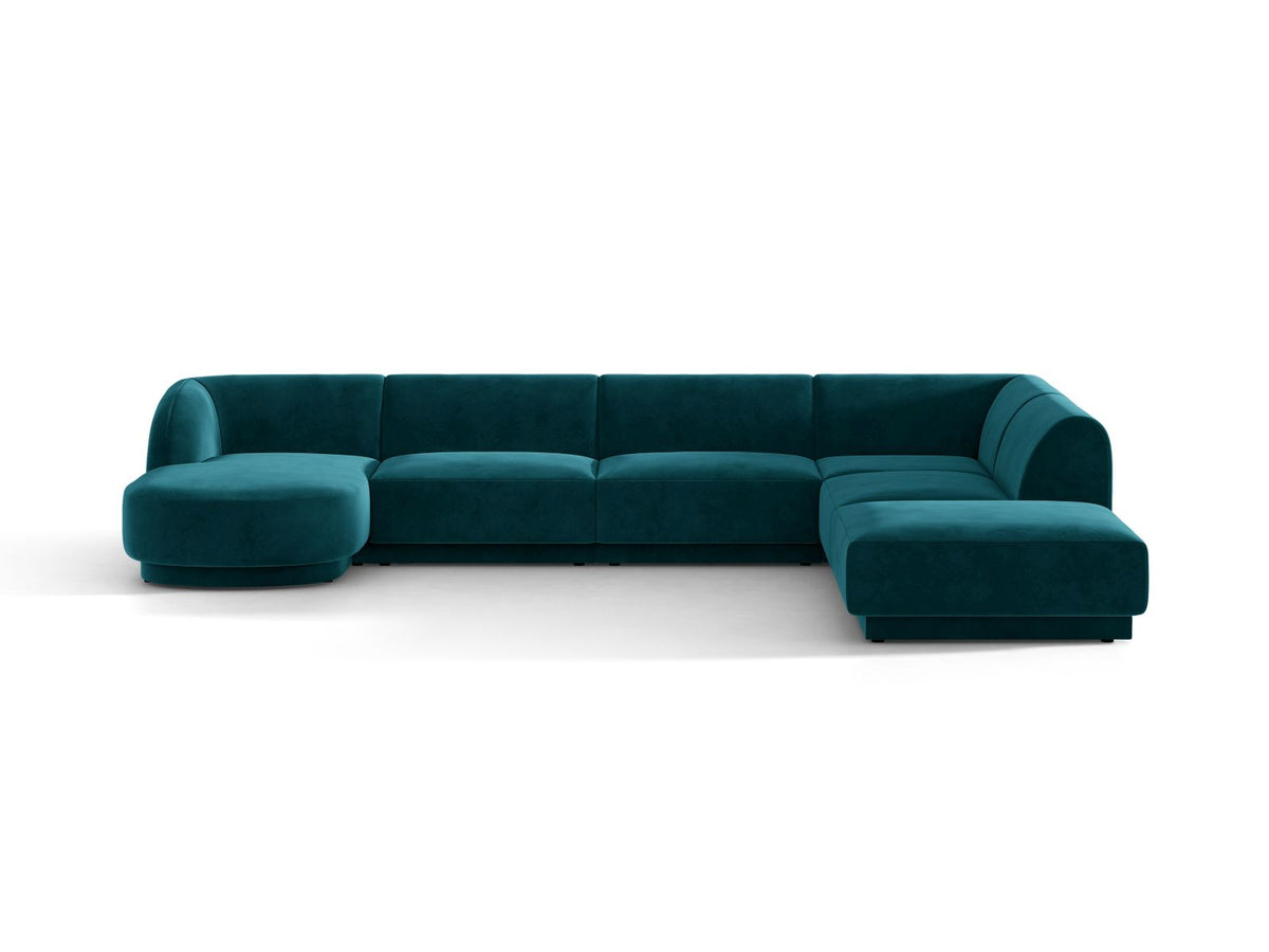 Miley — Panoramic Sofa Deep Petrol (Venus 2911) Black Plastic Right