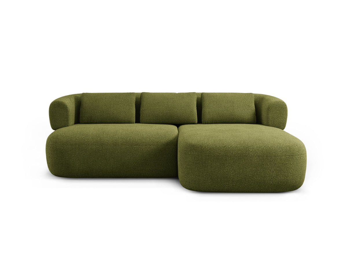 Jenny — Corner Sofa Green (Now or Never 38) Black Plastic Right
