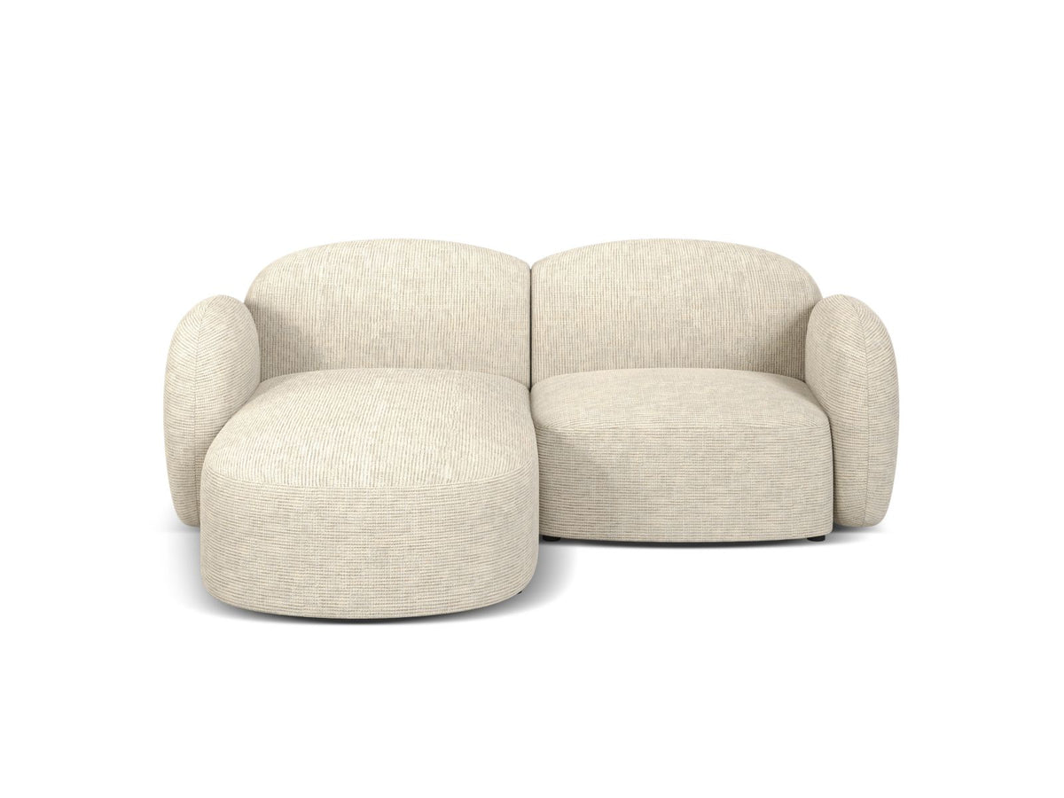 Blair — Corner Sofa Light Beige (Baltimore Sand) Black Plastic Left