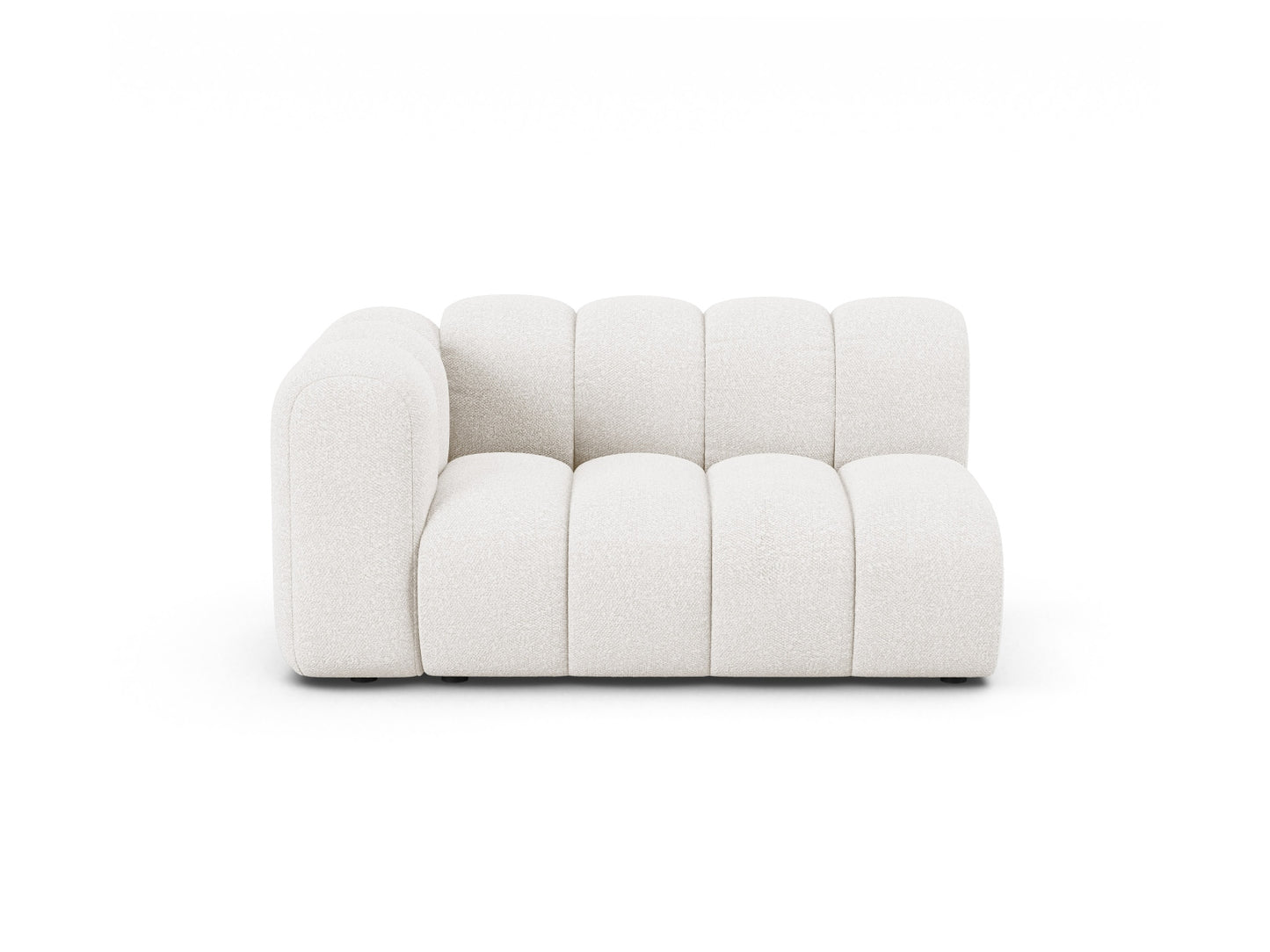 Lupine — Modular Sofa White (Baloo 2073) Black Plastic Left