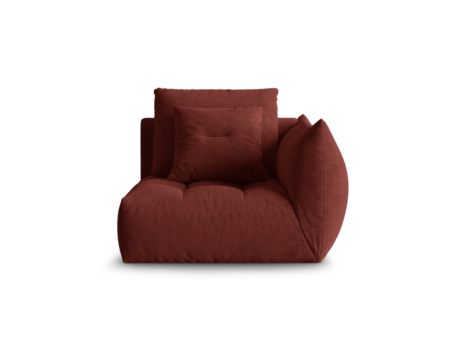 Bloom — Modular Sofa Red (City 56) Black Plastic Right