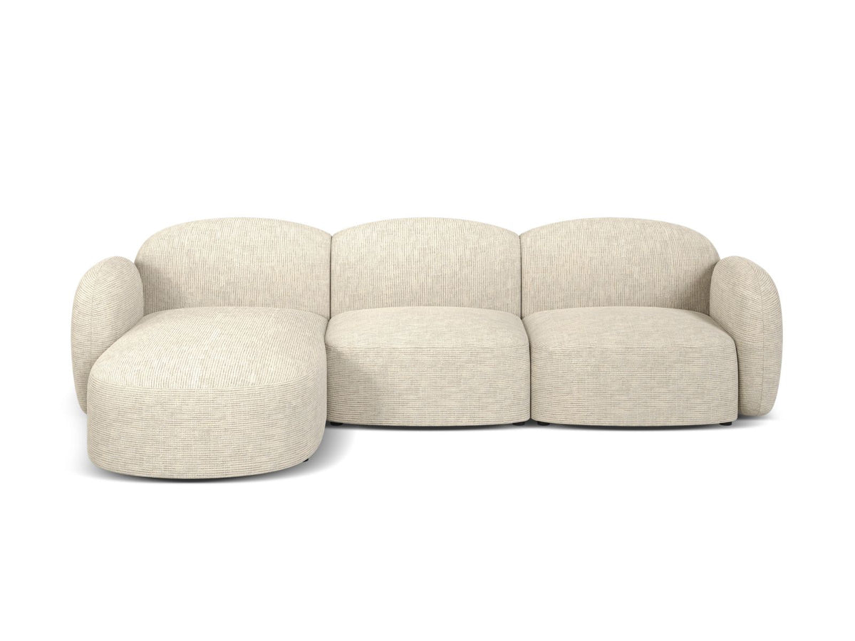 Blair — Corner Sofa Light Beige (Baltimore Sand) Black Plastic Left