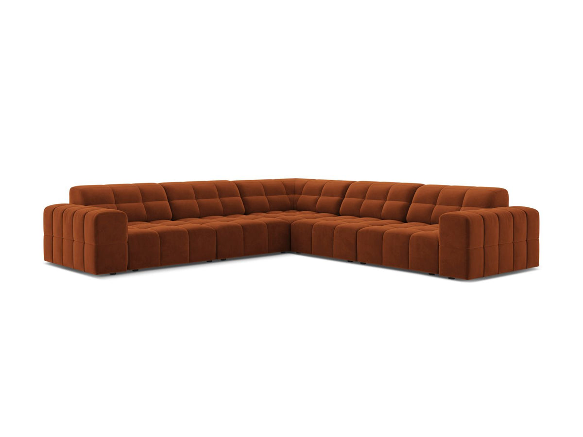 Jennifer — Corner Sofa (285x285x78 cm) Terracotta (Bluvel 4215)