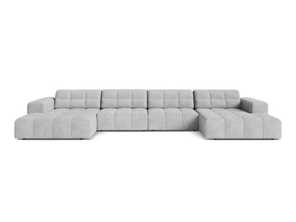 Jennifer — Panoramic Sofa Silver (Eden 17 Silver) Black Plastic