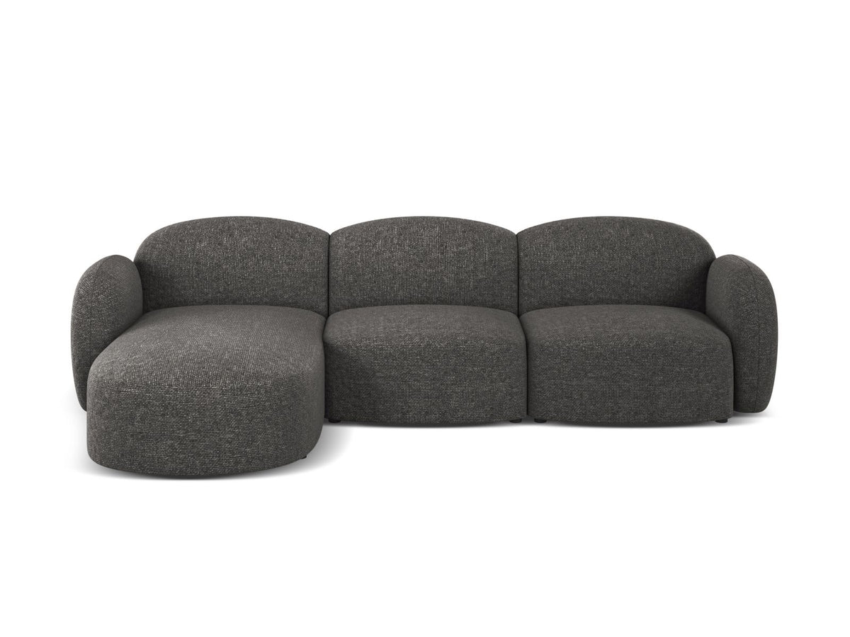 Blair — Corner Sofa Dark Grey (Eden 20 Graphite) Black Plastic Left