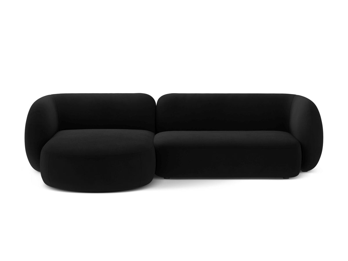 Kate — Corner Sofa Black (Salvador 19) Black Plastic Left