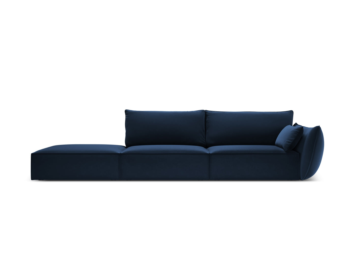 Kaelle — Sofa Royal Blue (Bluvel 86) Black Plastic Left