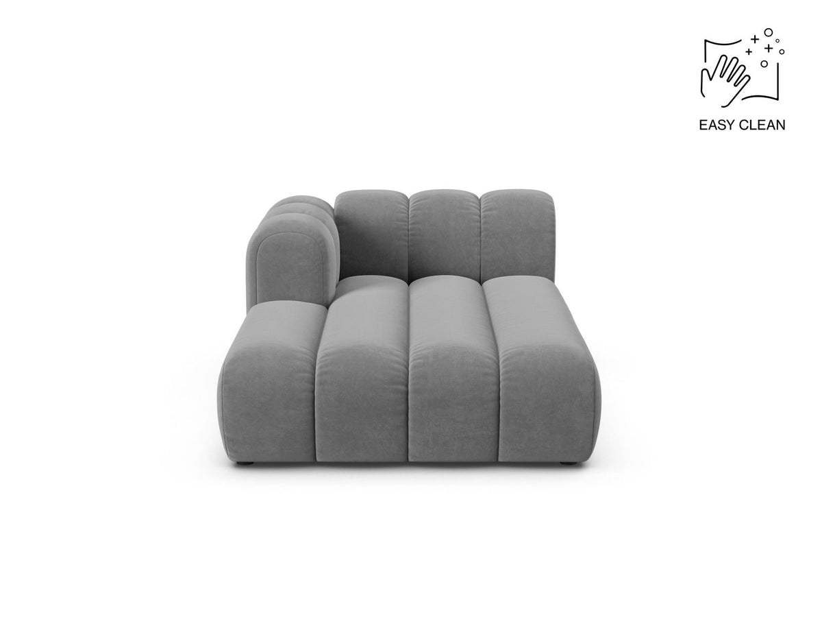 Lupine — Chaise Longue Light Grey (Venus 2929) Black Plastic Left