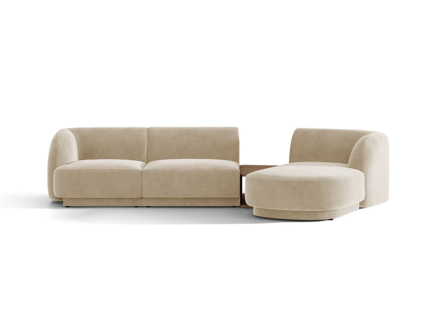 Miley — Sofa Beige (Venus 2928) Black Plastic Right