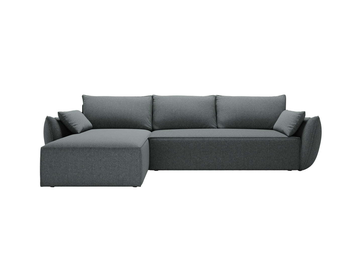 Kaelle — Corner Sofa Royal Blue (Haga 86) Black Plastic Left