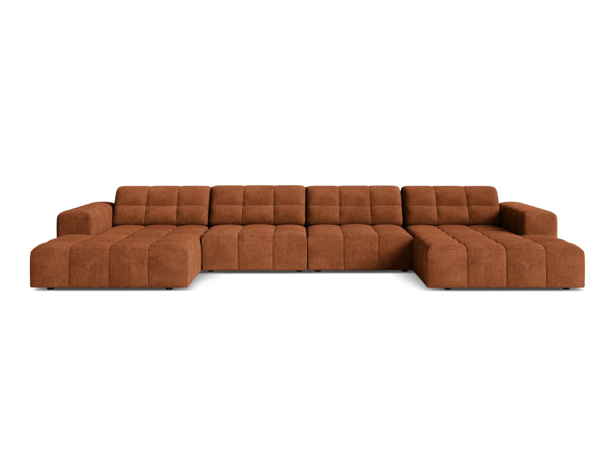 Jennifer — Panoramic Sofa Brick (Eden 10 Terra) Black Plastic